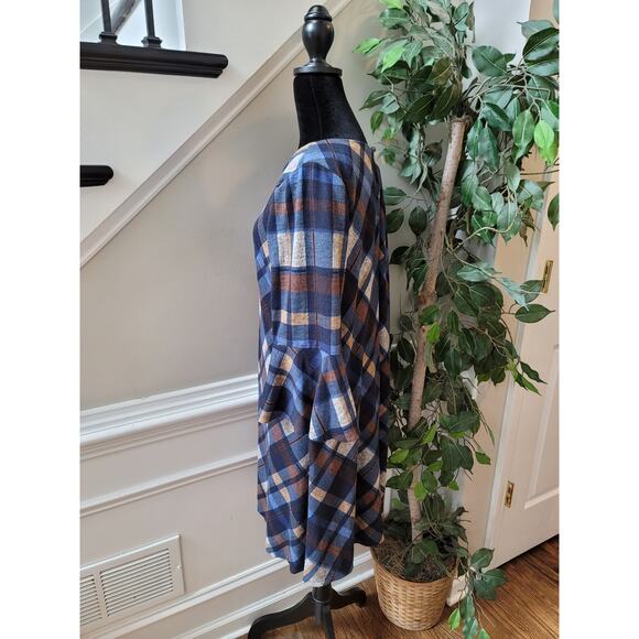 JH Women's Dress Large Multicolor Plaid Long Sleeve Bell Sleeve Casual - Picture 8 of 13